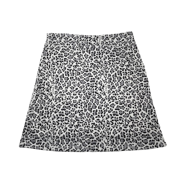 TOP it Off Skirt Grey Leopard Wide Band Wrinkle Resistant Medium New with Tags - Picture 7 of 7